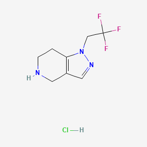 molecular formula C8H11ClF3N3 B8215000 1-(2,2,2-trifluoroethyl)-1H,4H,5H,6H,7H-pyrazolo[4,3-c]pyridine hydrochloride 