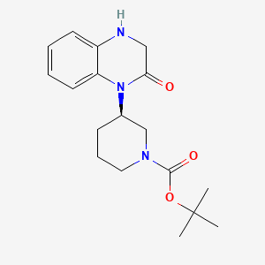 molecular formula C18H25N3O3 B8215055 tert-butyl (3R)-3-(2-oxo-1,2,3,4-tetrahydroquinoxalin-1-yl)piperidine-1-carboxylate 
