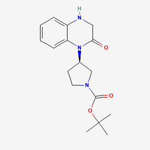 molecular formula C17H23N3O3 B8215085 tert-butyl (3R)-3-(2-oxo-1,2,3,4-tetrahydroquinoxalin-1-yl)pyrrolidine-1-carboxylate 