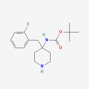 molecular formula C17H25FN2O2 B8215121 tert-butyl N-{4-[(2-fluorophenyl)methyl]piperidin-4-yl}carbamate 