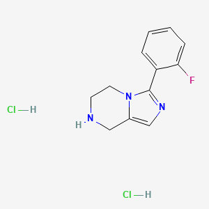 molecular formula C12H14Cl2FN3 B8215155 3-(2-fluorophenyl)-5H,6H,7H,8H-imidazo[1,5-a]pyrazine dihydrochloride 