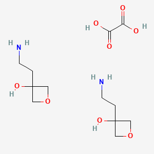 molecular formula C12H24N2O8 B8215171 3-(2-Aminoethyl)oxetan-3-OL hemi(oxalic acid) 