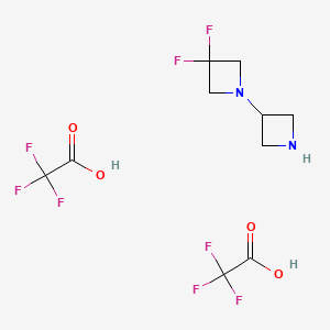 molecular formula C10H12F8N2O4 B8215174 1-(Azetidin-3-yl)-3,3-difluoroazetidine;2,2,2-trifluoroacetic acid 