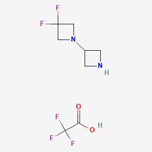 molecular formula C8H11F5N2O2 B8215179 1-(Azetidin-3-yl)-3,3-difluoroazetidine;2,2,2-trifluoroacetic acid 