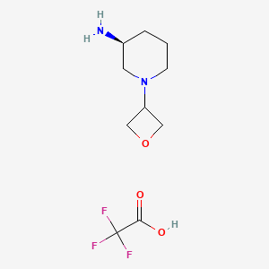 molecular formula C10H17F3N2O3 B8215207 (3S)-1-(Oxetan-3-yl)piperidin-3-amine 2,2,2-trifluoroacetic acid 