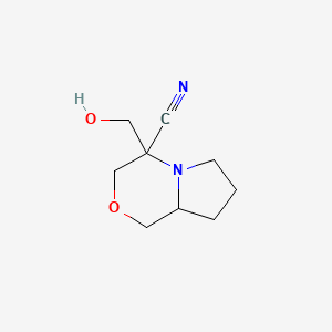 molecular formula C9H14N2O2 B8215221 4-(Hydroxymethyl)-1,3,6,7,8,8a-hexahydropyrrolo[2,1-c][1,4]oxazine-4-carbonitrile 