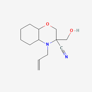 molecular formula C13H20N2O2 B8215223 3-(hydroxymethyl)-4-prop-2-enyl-4a,5,6,7,8,8a-hexahydro-2H-benzo[b][1,4]oxazine-3-carbonitrile 