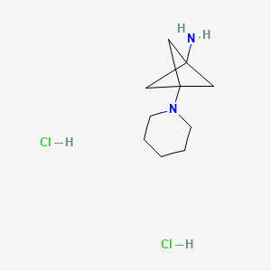 molecular formula C10H20Cl2N2 B8215259 3-(Piperidin-1-yl)bicyclo[1.1.1]pentan-1-amine dihydrochloride 