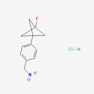 [4-(3-Fluoro-1-bicyclo[1.1.1]pentanyl)phenyl]methanamine;hydrochloride