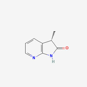 molecular formula C8H8N2O B8215349 (S)-3-Methyl-1,3-dihydro-2H-pyrrolo[2,3-b]pyridin-2-one 