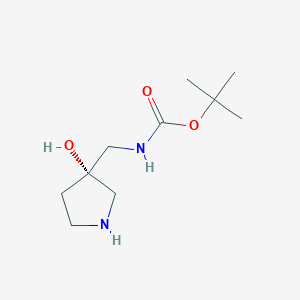 molecular formula C10H20N2O3 B8215350 tert-butyl N-[[(3S)-3-hydroxypyrrolidin-3-yl]methyl]carbamate 