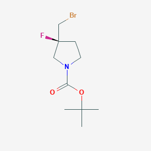 molecular formula C10H17BrFNO2 B8215366 tert-Butyl (S)-3-(bromomethyl)-3-fluoropyrrolidine-1-carboxylate 