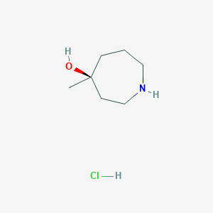 molecular formula C7H16ClNO B8215377 (4S)-4-methylazepan-4-ol;hydrochloride 