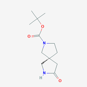 molecular formula C12H20N2O3 B8215396 tert-butyl (5S)-8-oxo-2,7-diazaspiro[4.4]nonane-2-carboxylate 