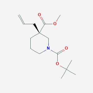 molecular formula C15H25NO4 B8215427 1-O-tert-butyl 3-O-methyl (3R)-3-prop-2-enylpiperidine-1,3-dicarboxylate 