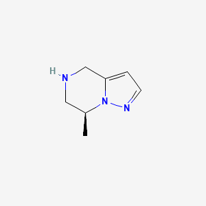 molecular formula C7H11N3 B8215443 (7S)-7-Methyl-4,5,6,7-tetrahydropyrazolo[1,5-a]pyrazine 
