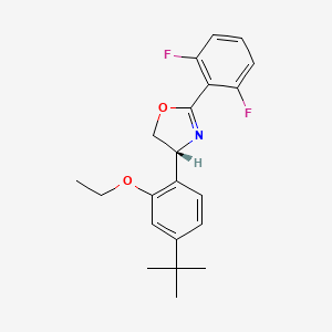 molecular formula C21H23F2NO2 B8215454 (4R)-4-(4-tert-butyl-2-ethoxyphenyl)-2-(2,6-difluorophenyl)-4,5-dihydro-1,3-oxazole 