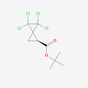 molecular formula C10H12Cl4O2 B8215459 tert-butyl (5S)-1,1,2,2-tetrachlorospiro[2.2]pentane-5-carboxylate 
