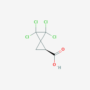 molecular formula C6H4Cl4O2 B8215460 (5S)-1,1,2,2-tetrachlorospiro[2.2]pentane-5-carboxylic acid 
