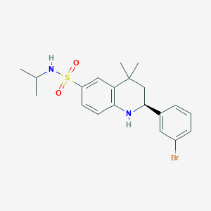 molecular formula C20H25BrN2O2S B8215493 (2S)-2-(3-bromophenyl)-4,4-dimethyl-N-propan-2-yl-2,3-dihydro-1H-quinoline-6-sulfonamide 