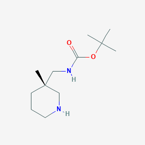 molecular formula C12H24N2O2 B8215504 tert-butyl N-[[(3S)-3-methylpiperidin-3-yl]methyl]carbamate 