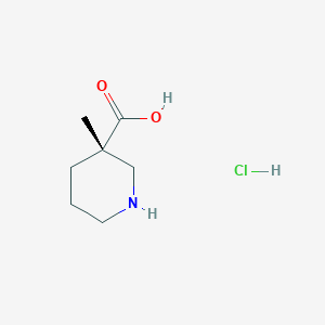molecular formula C7H14ClNO2 B8215505 (3S)-3-Methylpiperidine-3-carboxylic acid hydrochloride 