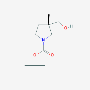 molecular formula C11H21NO3 B8215511 Tert-butyl (3S)-3-(hydroxymethyl)-3-methylpyrrolidine-1-carboxylate 