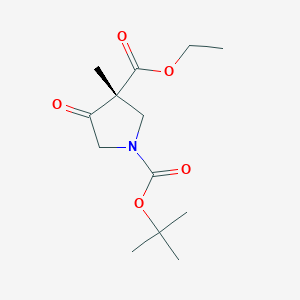 molecular formula C13H21NO5 B8215523 1-O-tert-butyl 3-O-ethyl (3R)-3-methyl-4-oxopyrrolidine-1,3-dicarboxylate 