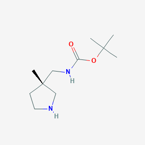 molecular formula C11H22N2O2 B8215529 tert-butyl N-[[(3S)-3-methylpyrrolidin-3-yl]methyl]carbamate 
