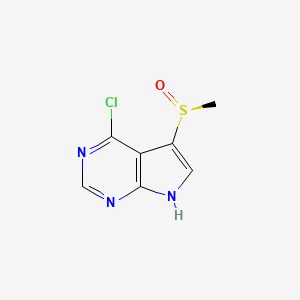 molecular formula C7H6ClN3OS B8215536 4-chloro-5-[(S)-methylsulfinyl]-7H-pyrrolo[2,3-d]pyrimidine 