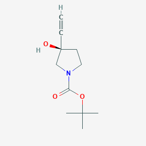molecular formula C11H17NO3 B8215544 Tert-butyl (3R)-3-ethynyl-3-hydroxypyrrolidine-1-carboxylate 