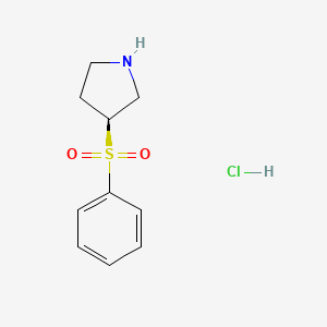 molecular formula C10H14ClNO2S B8215565 (3S)-3-(benzenesulfonyl)pyrrolidine;hydrochloride 