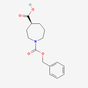 molecular formula C15H19NO4 B8215570 (4S)-1-phenylmethoxycarbonylazepane-4-carboxylic acid 