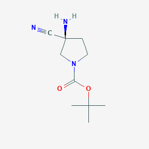Tert-butyl (3S)-3-amino-3-cyanopyrrolidine-1-carboxylate