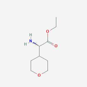 molecular formula C9H17NO3 B8215588 Ethyl (2S)-2-amino-2-(oxan-4-yl)acetate 