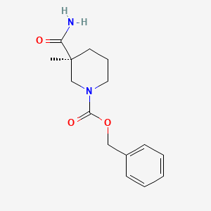 molecular formula C15H20N2O3 B8215600 benzyl (3S)-3-carbamoyl-3-methylpiperidine-1-carboxylate 