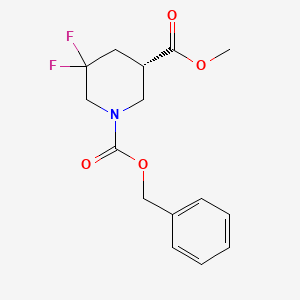 molecular formula C15H17F2NO4 B8215610 1-O-benzyl 3-O-methyl (3S)-5,5-difluoropiperidine-1,3-dicarboxylate 