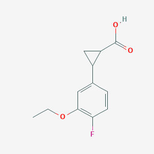 molecular formula C12H13FO3 B8215632 2-(3-Ethoxy-4-fluorophenyl)cyclopropane-1-carboxylic acid 