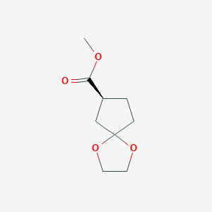 molecular formula C9H14O4 B8215683 methyl (8S)-1,4-dioxaspiro[4.4]nonane-8-carboxylate 