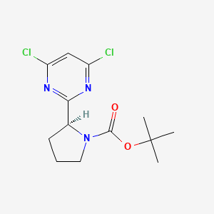 molecular formula C13H17Cl2N3O2 B8215685 tert-butyl (2S)-2-(4,6-dichloropyrimidin-2-yl)pyrrolidine-1-carboxylate 