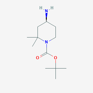 molecular formula C12H24N2O2 B8215687 tert-butyl (4S)-4-amino-2,2-dimethylpiperidine-1-carboxylate 