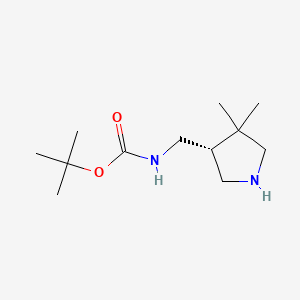 molecular formula C12H24N2O2 B8215701 tert-butyl N-[[(3R)-4,4-dimethylpyrrolidin-3-yl]methyl]carbamate 