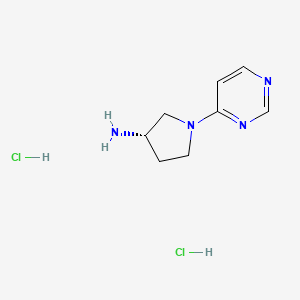 molecular formula C8H14Cl2N4 B8215722 (3S)-1-pyrimidin-4-ylpyrrolidin-3-amine;dihydrochloride 