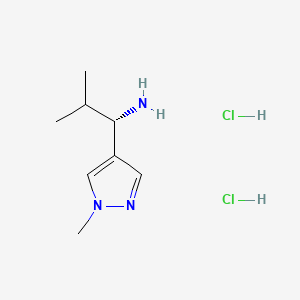 molecular formula C8H17Cl2N3 B8215731 (1S)-2-methyl-1-(1-methylpyrazol-4-yl)propan-1-amine;dihydrochloride 