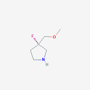 molecular formula C6H12FNO B8215736 (3S)-3-fluoro-3-(methoxymethyl)pyrrolidine 