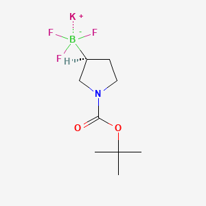 molecular formula C9H16BF3KNO2 B8215765 potassium;trifluoro-[(3S)-1-[(2-methylpropan-2-yl)oxycarbonyl]pyrrolidin-3-yl]boranuide 