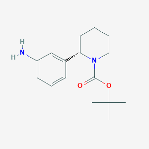 molecular formula C16H24N2O2 B8215773 tert-butyl (2S)-2-(3-aminophenyl)piperidine-1-carboxylate 