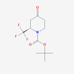 molecular formula C11H16F3NO3 B8215779 (S)-1-Boc-2-trifluoromethyl-piperidin-4-one 