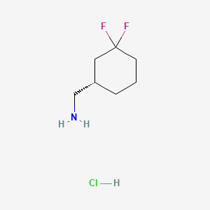 molecular formula C7H14ClF2N B8215835 [(1S)-3,3-difluorocyclohexyl]methanamine;hydrochloride 