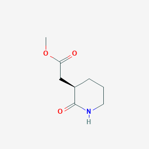 molecular formula C8H13NO3 B8215873 methyl 2-[(3R)-2-oxopiperidin-3-yl]acetate 